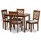 Baxton Studio Caron Grey Upholstered Walnut Brown Finished Wood 5-Piece Dining Set 161-9881-8959 - alternate 9